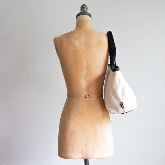 Skagen White Canvas  with black leather trim Tote - Picture 3 of 9